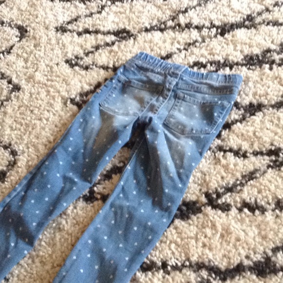 Denim jegging with white hearts size 6 Cherokee. - Picture 3 of 8